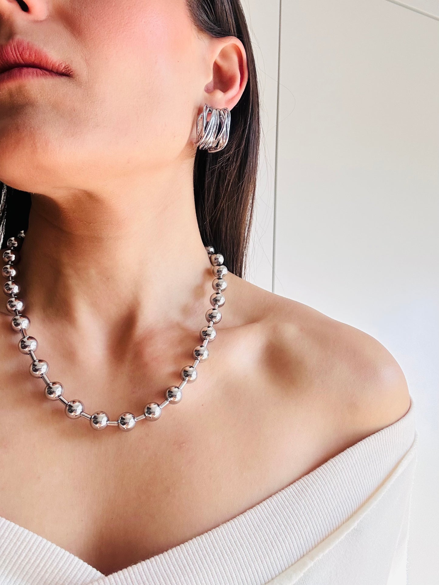 Collar Big Sphere Plateado