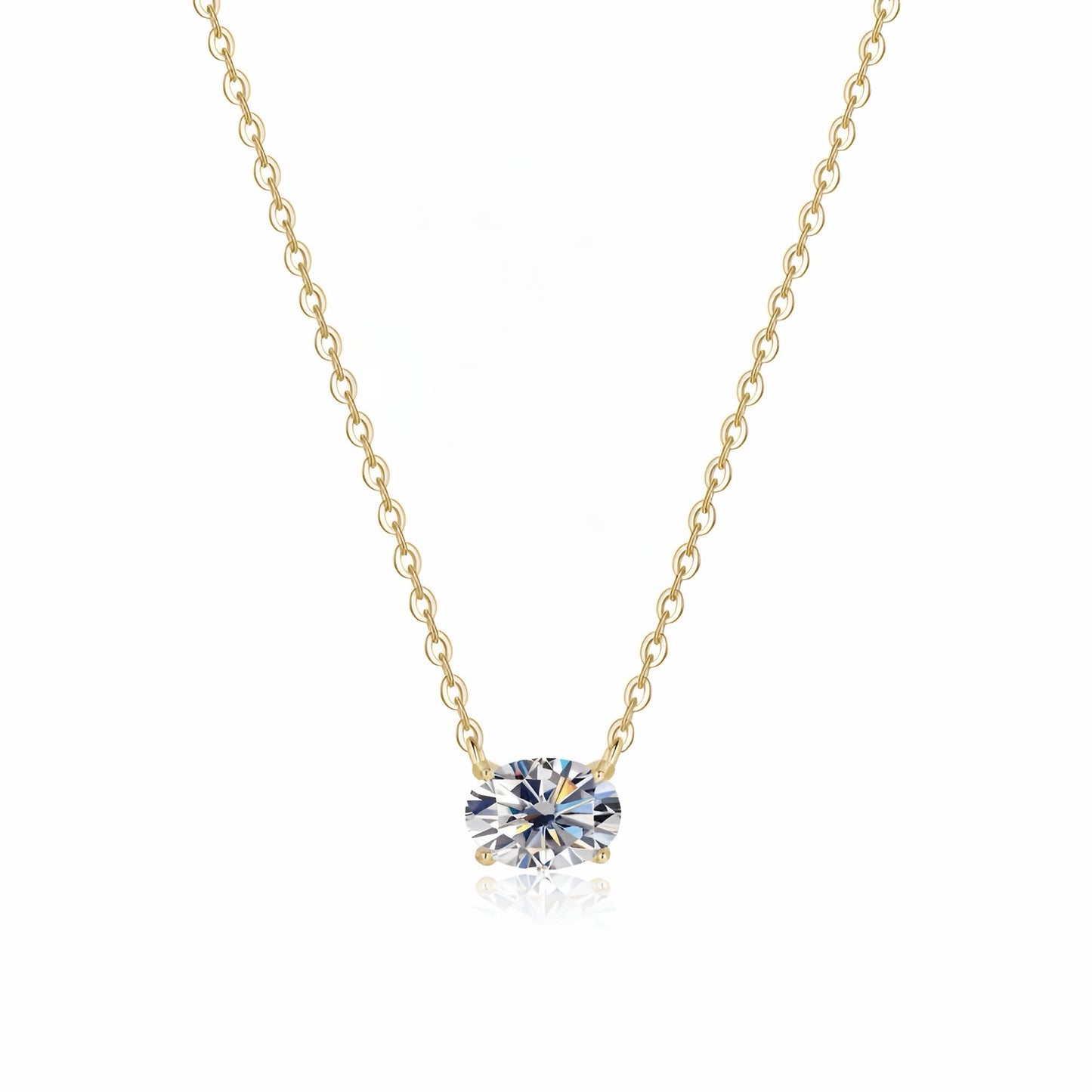 Solitario Oval Moissanita Oro