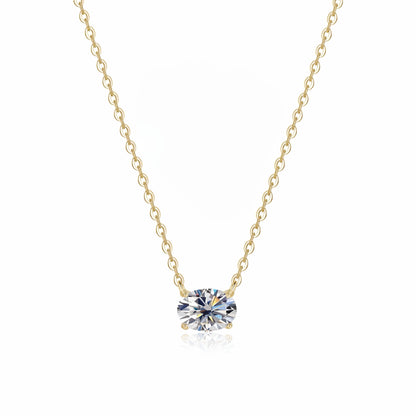 Solitario Oval Moissanita Oro