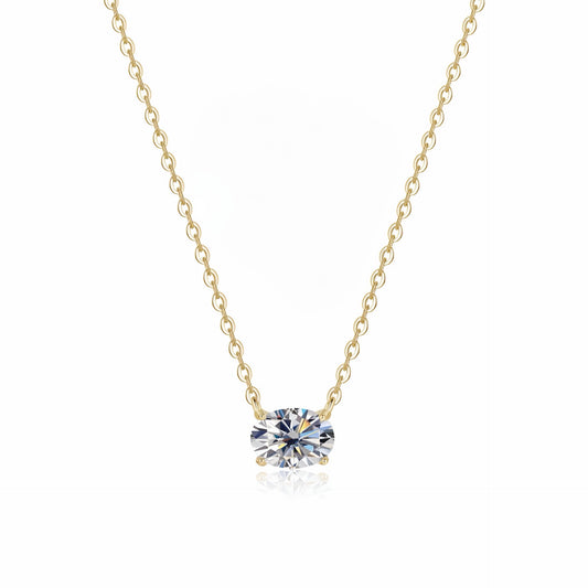 Solitario Oval Moissanita Oro