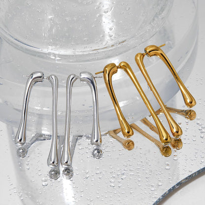 Aretes plateados Gota larga