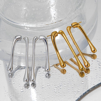 Aretes dorados Gota larga