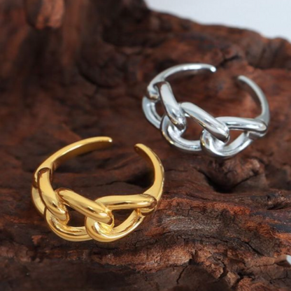 Anillo 3 Eslabones Dorado