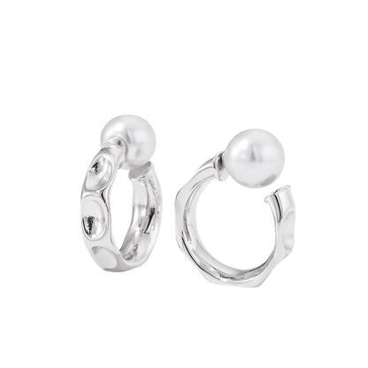 Big hoop Perla plateado