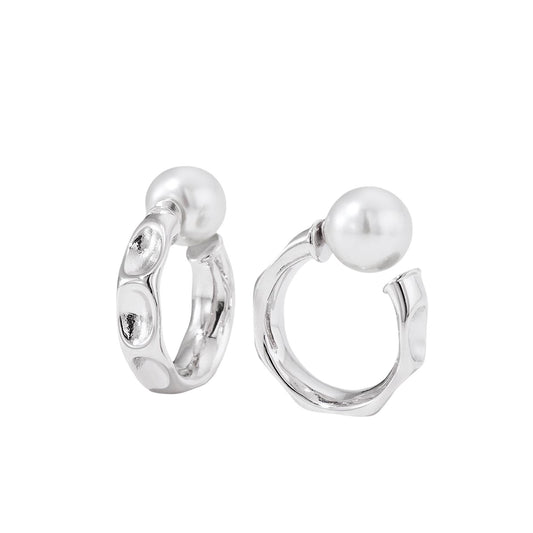 Big hoop Perla plateado