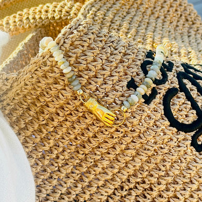 Collar mano “yo dekreto” con ágatas