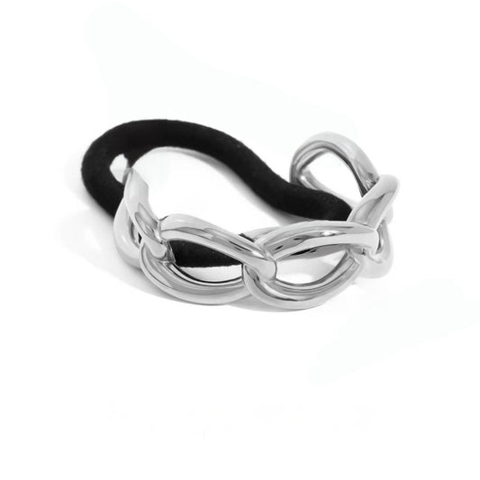 Hair Chain tie Plateada