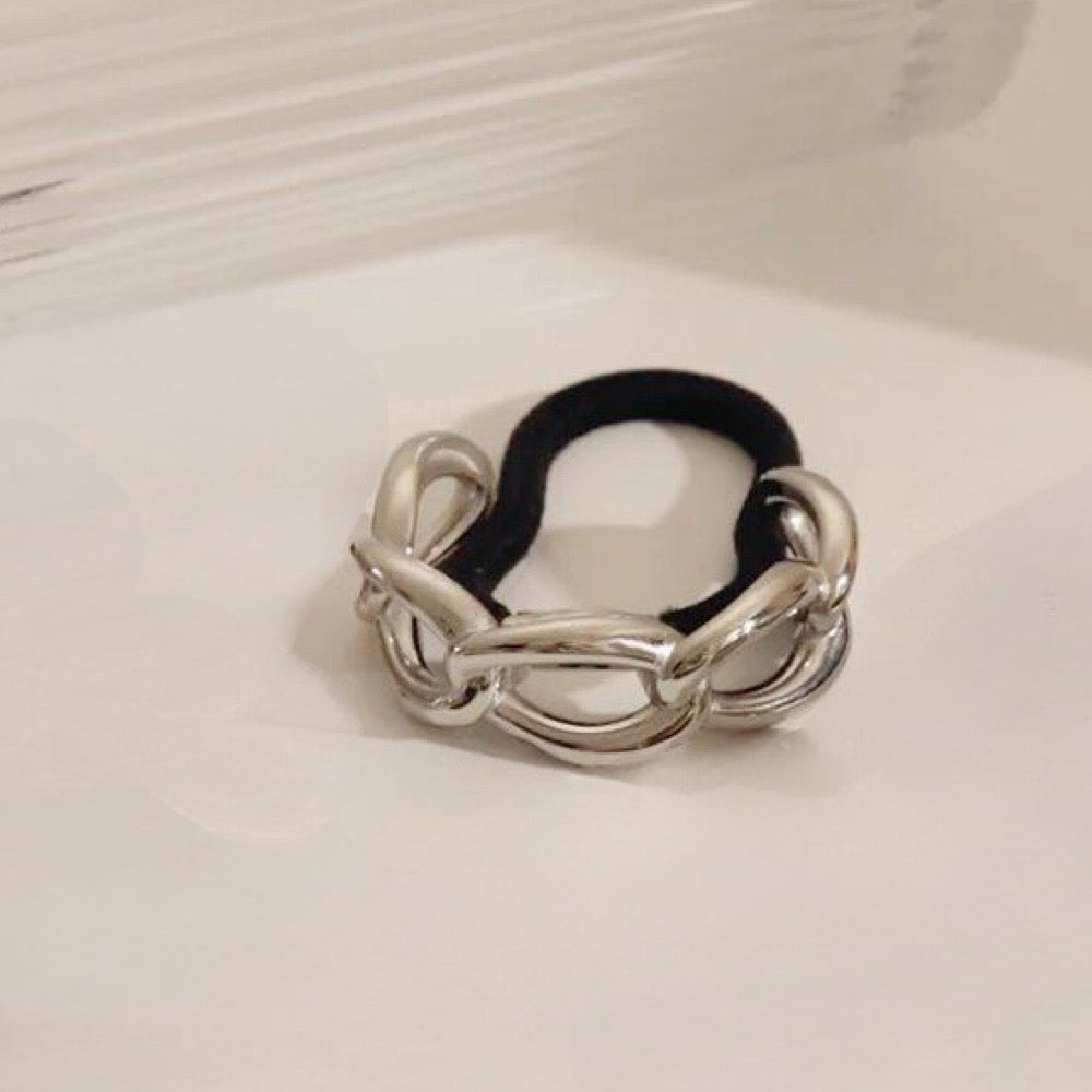 Hair Chain tie Plateada