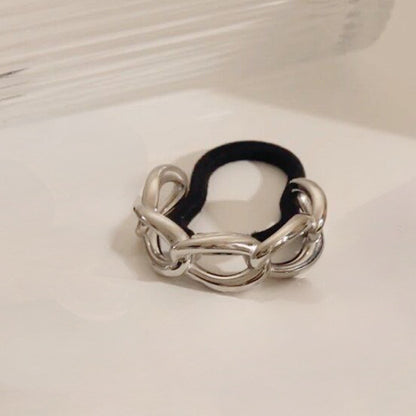 Hair Chain tie Plateada