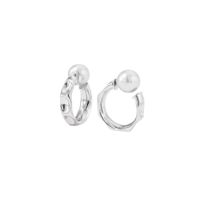 Big hoop Perla plateado