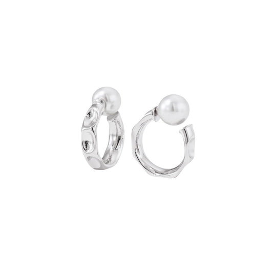 Big hoop Perla plateado