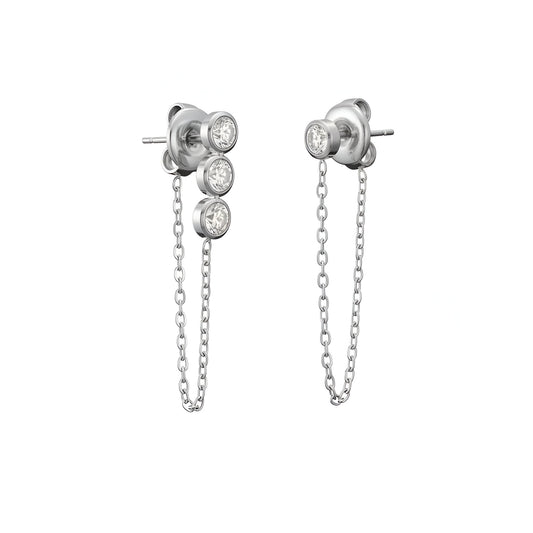 Aretes Lumière Plateados