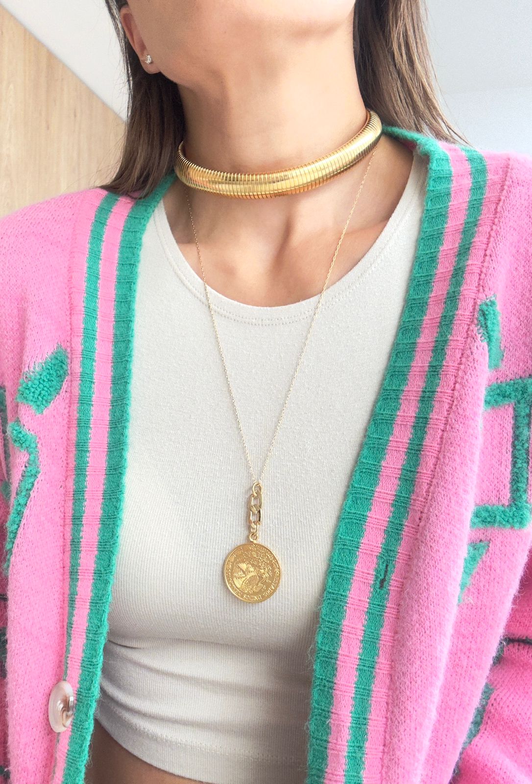 Pack: Gargantilla Tai + Collar Moneda Sencillo Largo