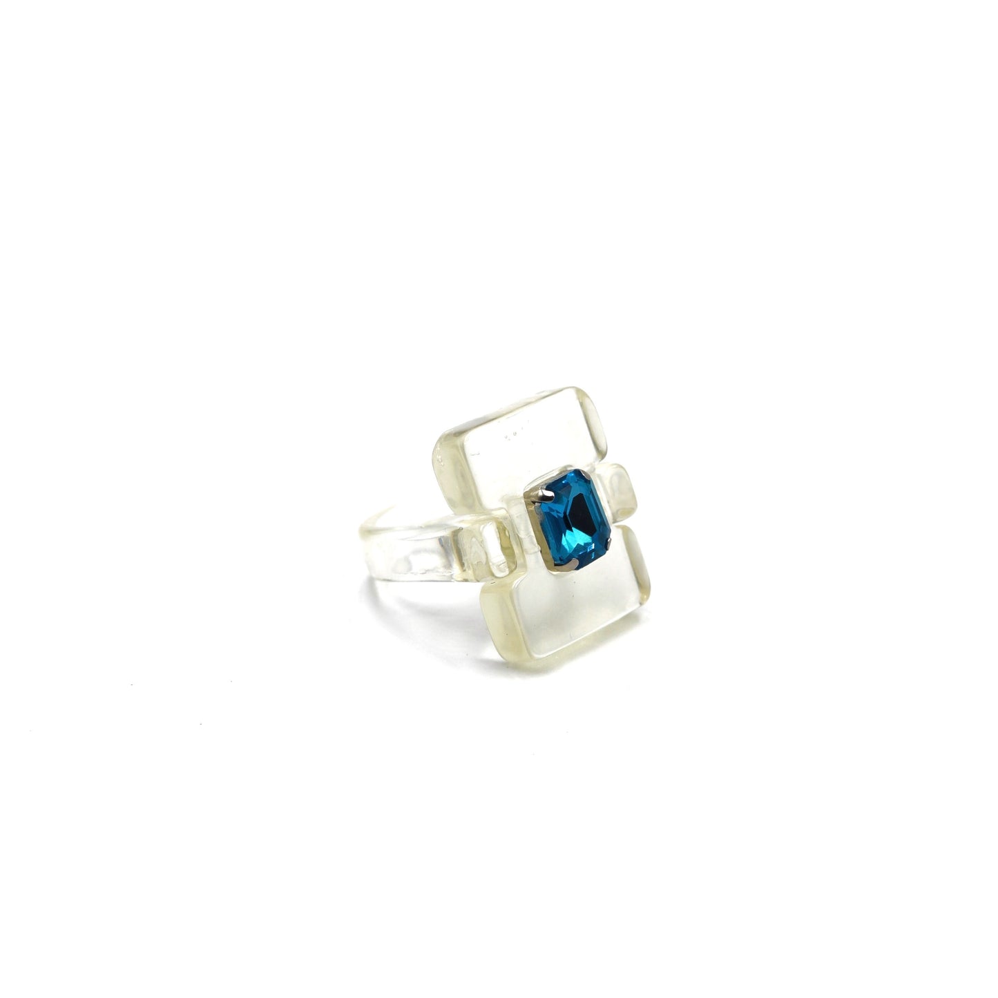 Anillo Rectángulo Transparente
