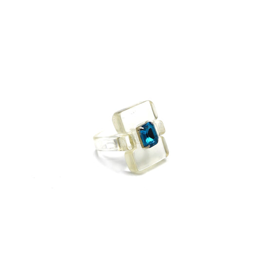 Anillo Rectángulo Transparente